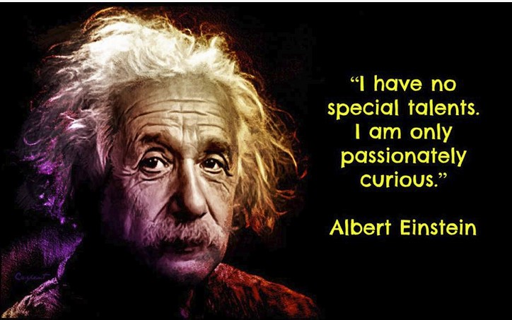 Einstein quote on curiousity.Graphic